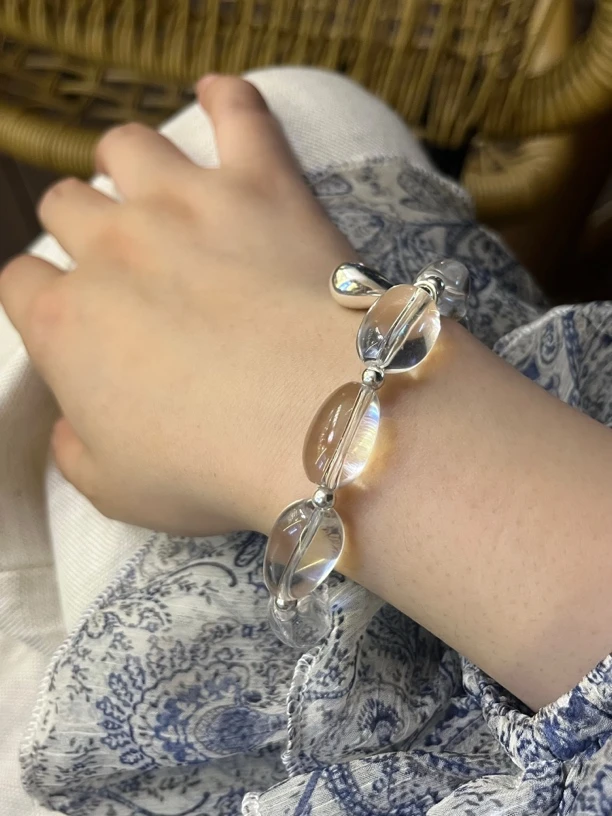 925银手链 随行糖豆款白水手链｜巴洛克鱼尾珠 清冷感简约的搭配