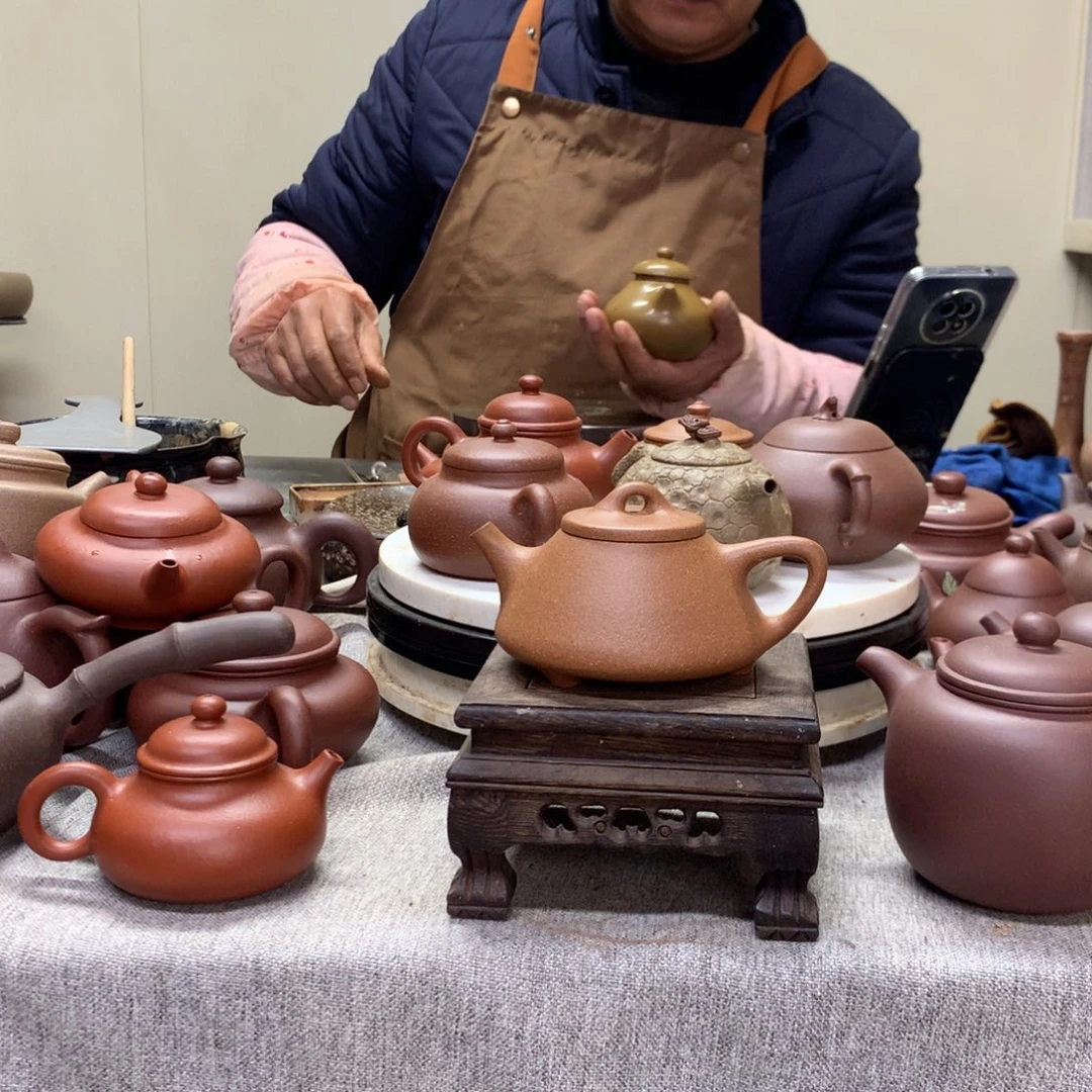 紫泥茶壶黄降坡子冶石瓢140 C半手工制作