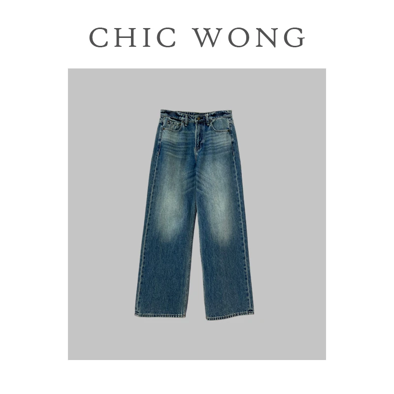 水洗磨白直筒裤牛仔裤YK3601178