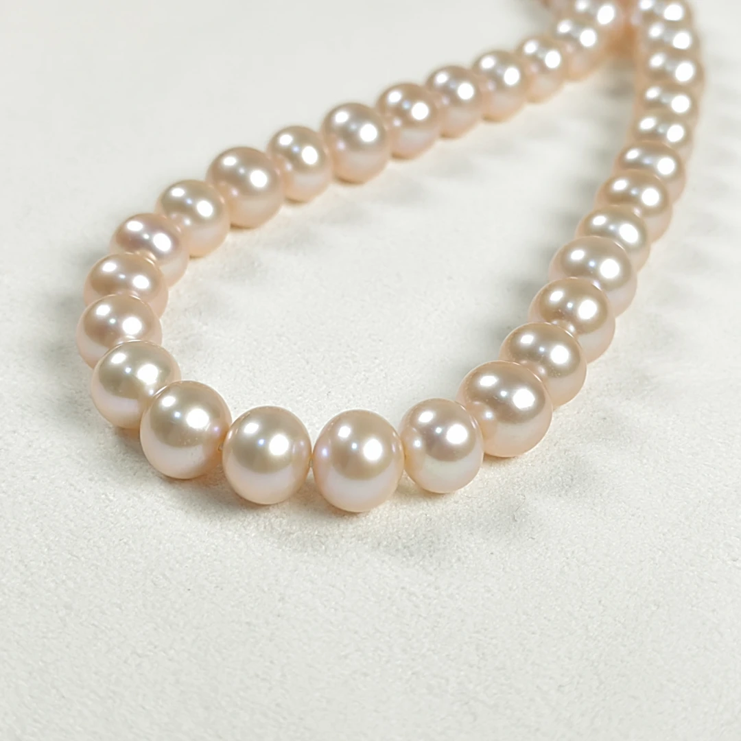 淡水珍珠项链糖果色s925银时尚百搭复古优雅甜美7-8mm多样性发1
