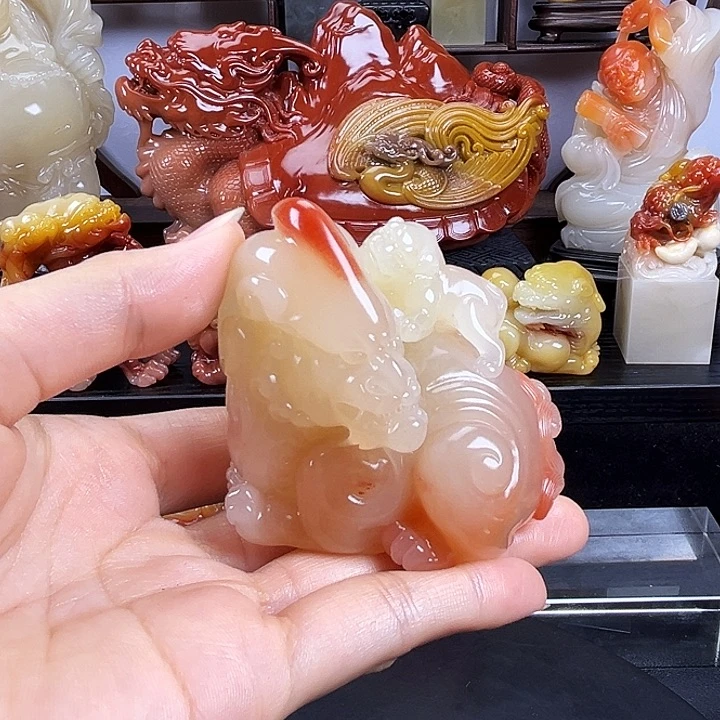 晨***风寿山石瑞兽呈祥寿山石