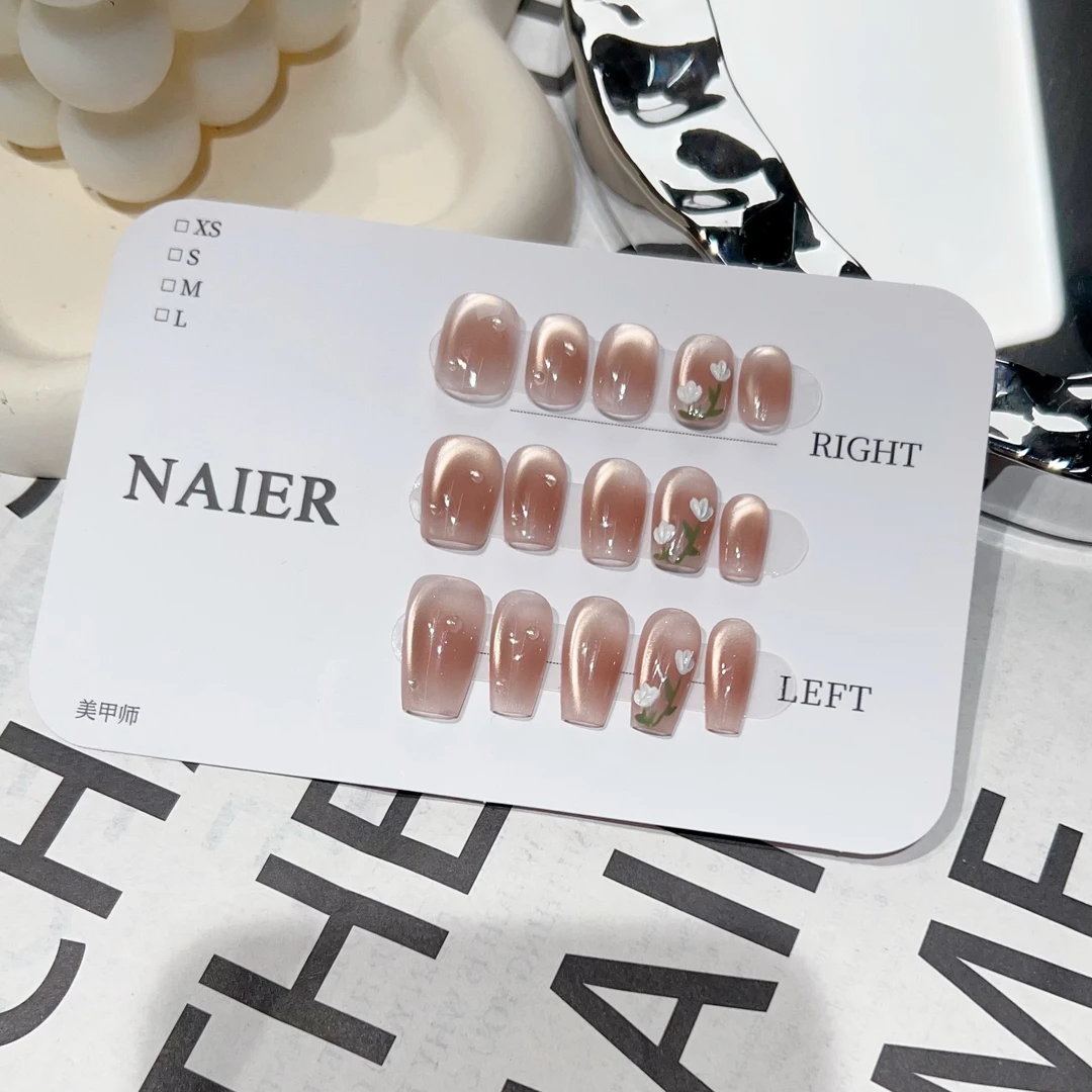 温柔郁金香-茉莉Molly轻奢手工穿戴甲