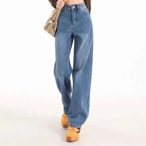 品牌微瑕女装牛仔裤阔腿裤扣号