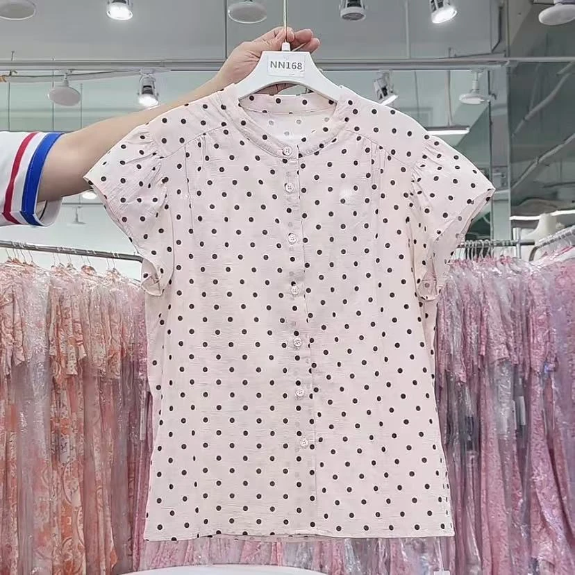 【杭州-意法】NN168-时尚女装设计感T恤显瘦x休闲设计师宽松波点