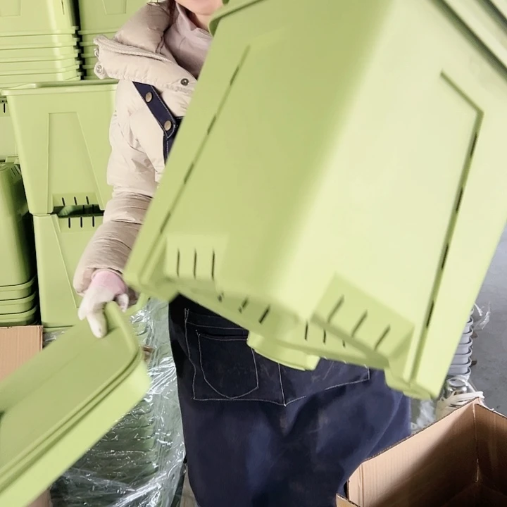 塑料方盆F30果绿色3个含托盘