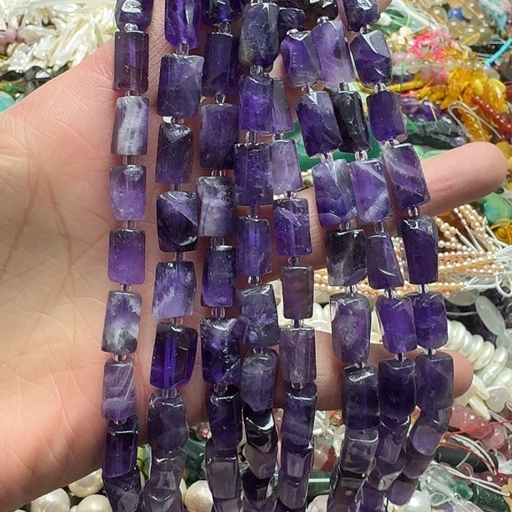 玛瑙/玉髓未镶嵌珠宝半成品一条8x12m紫水晶