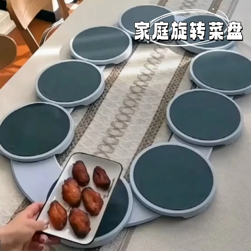 餐桌旋转圆盘底座餐桌防烫垫桌面隔热耐高温可折叠家用待客旋转盘