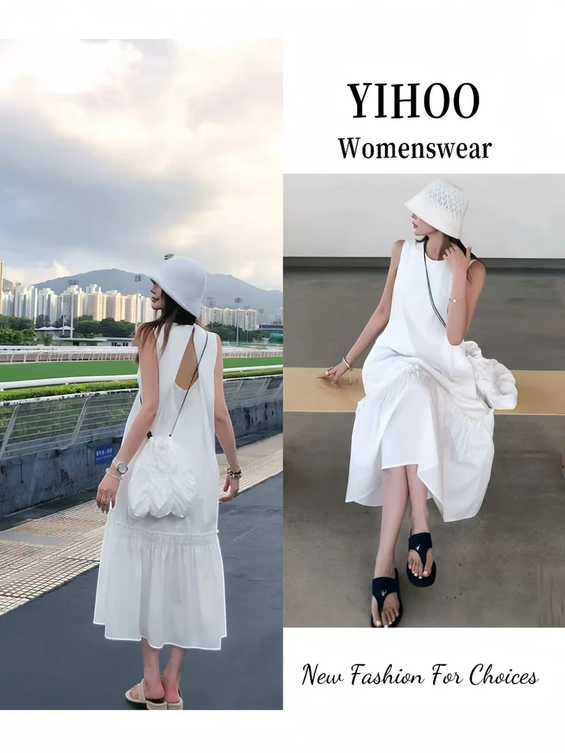 【山本裙】夏季时尚法式森系气质显瘦无袖慵懒纯欲风女装休闲连衣裙