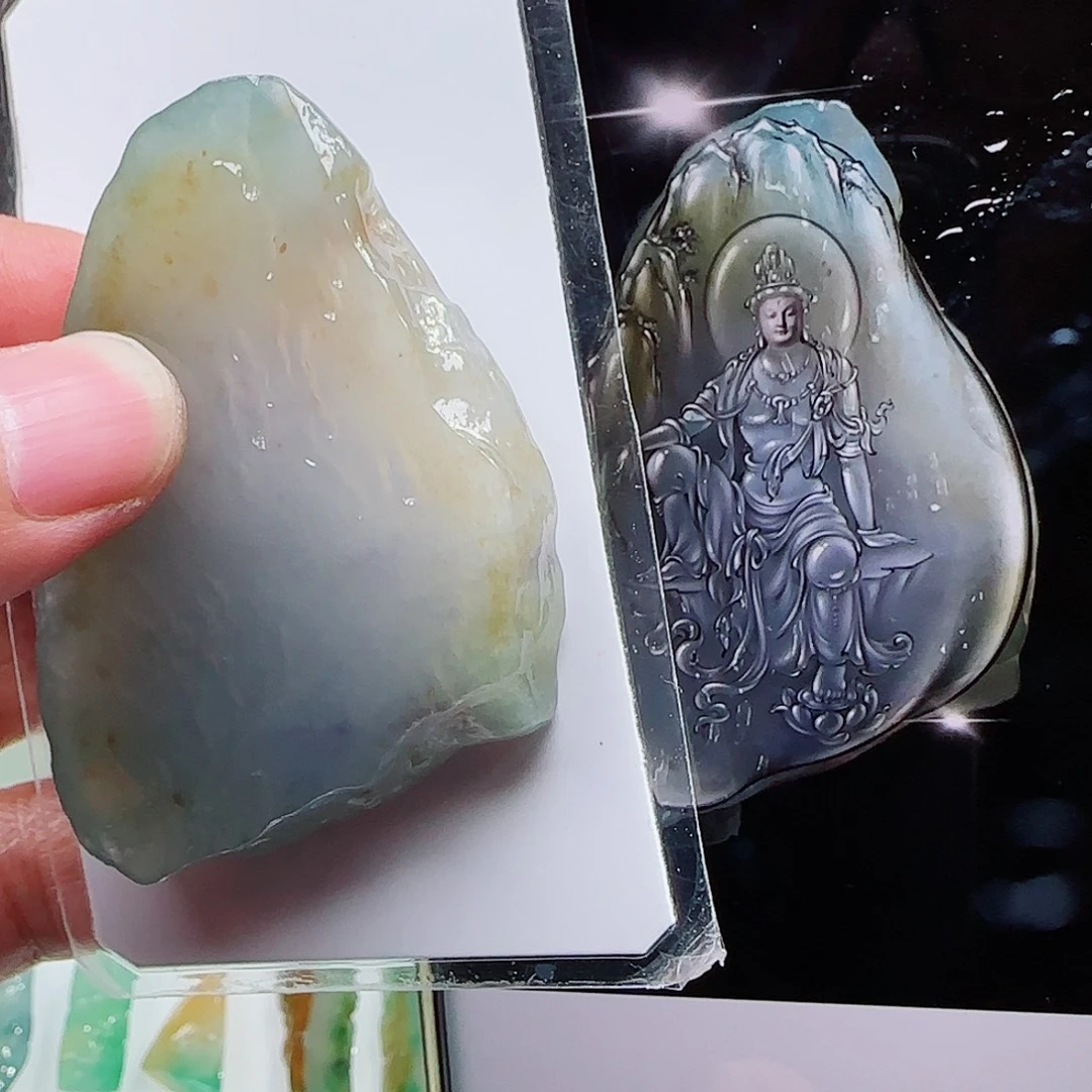 定制翡翠未镶嵌缅甸天然A货翡翠含老师工艺