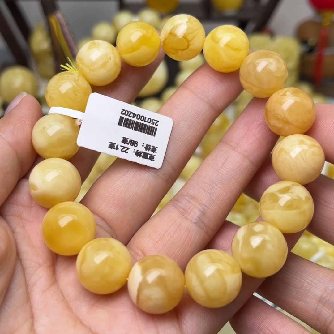 手串蜜蜡未镶嵌13+圆珠手串