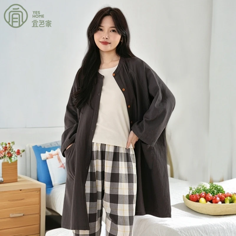 宜色家睡衣女春秋季女款爆款2025新款A类100%纯棉出门家居服套装