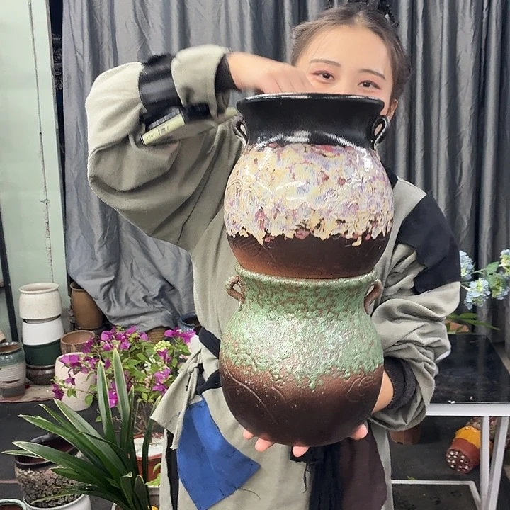 17×21 -粗陶花盆有孔-买买买