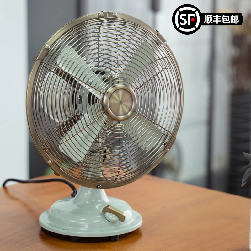 SUNKO8寸小电风扇復古電風扇台式家用迷你循环轻音