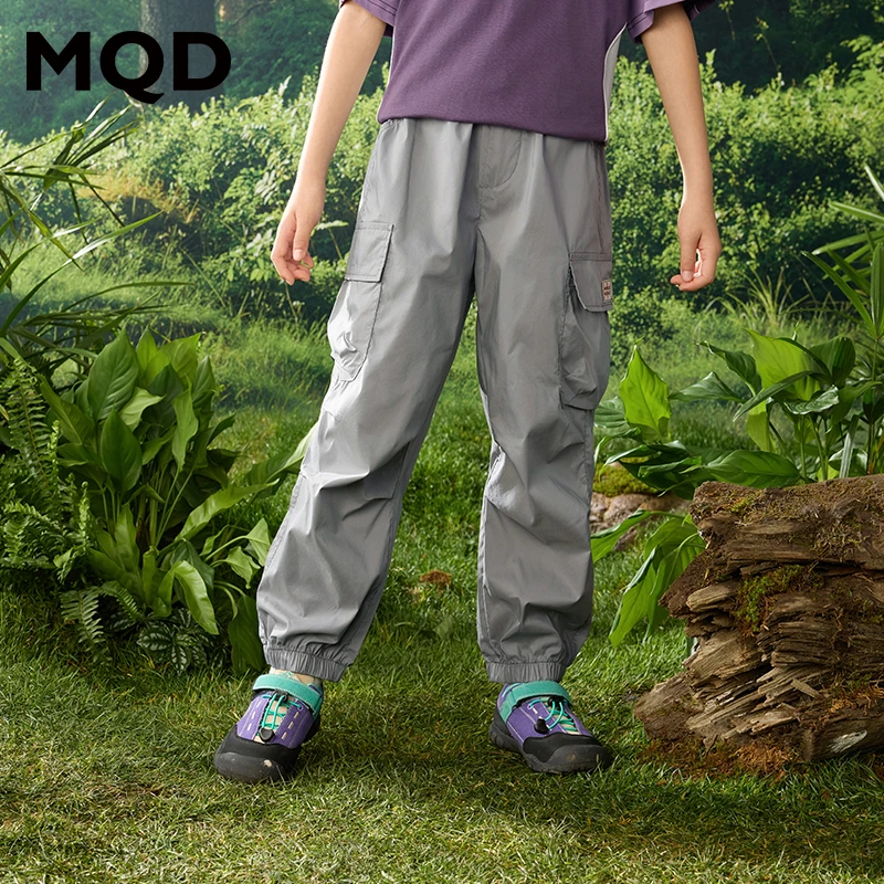 MQD童装25夏新品工装风户外露营大口袋束脚休闲裤9652W1502