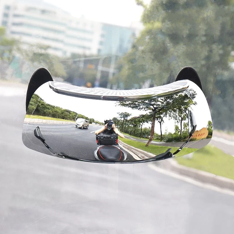 可境 摩托车电动车挡风玻璃广角后视镜辅助镜盲区镜180度反光镜