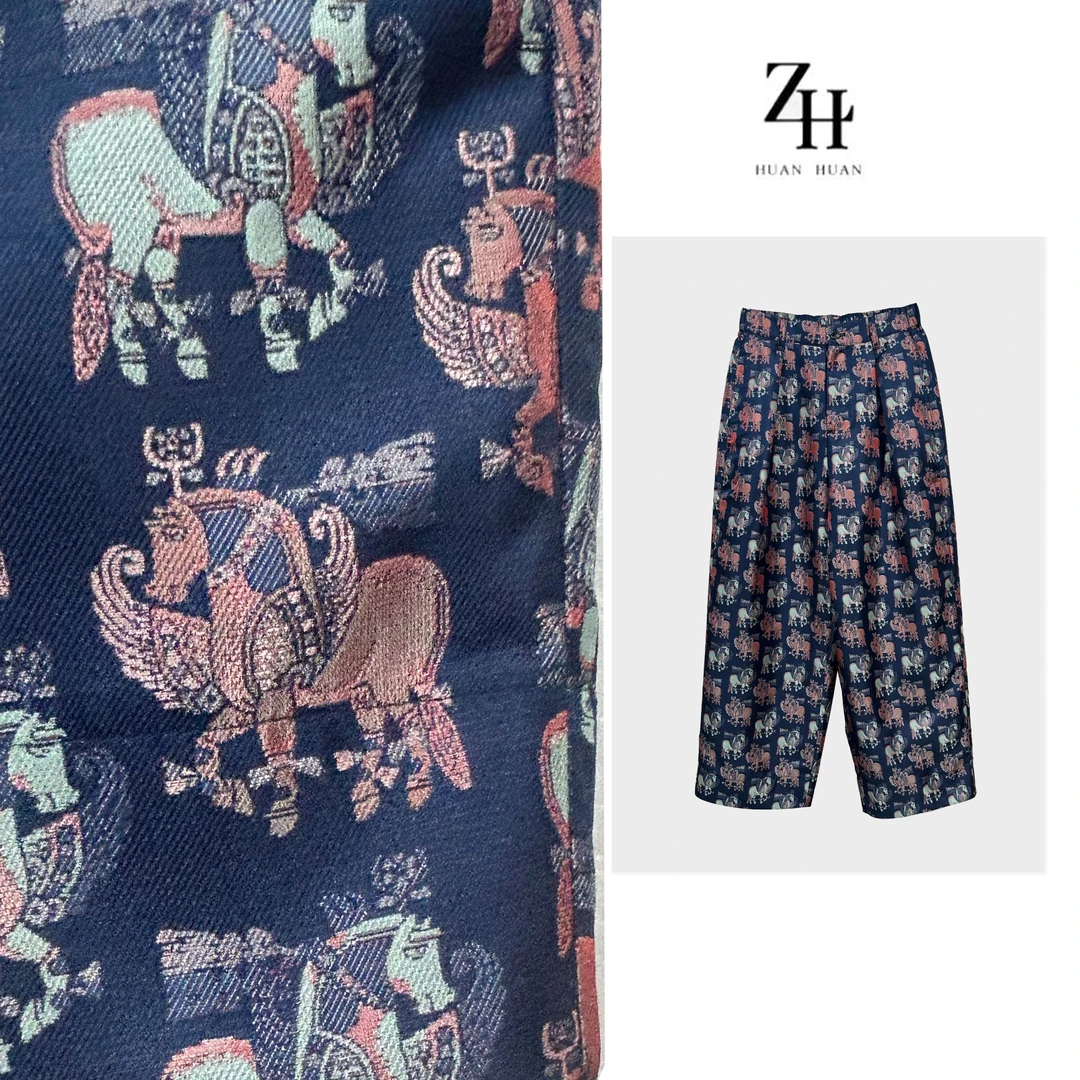 【ZH】“希腊翼马”夏季薄款复古气质设计感百搭阔腿休闲裤女A21022