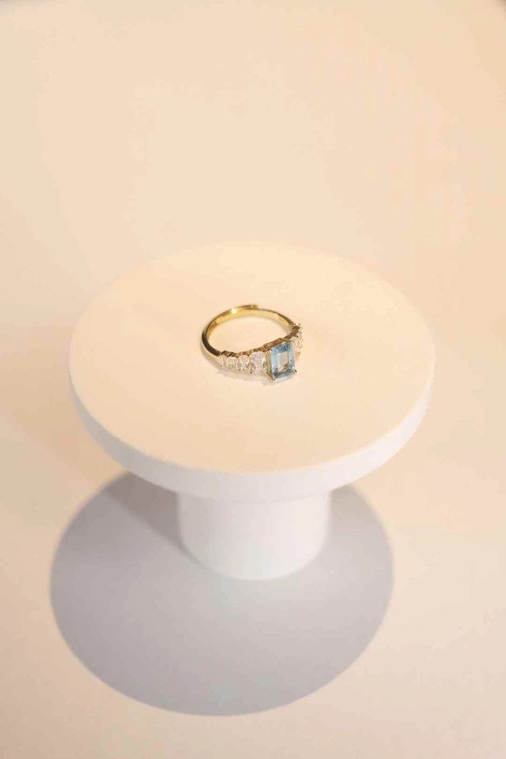 【J027】托帕石戒指 ，银S925镶嵌