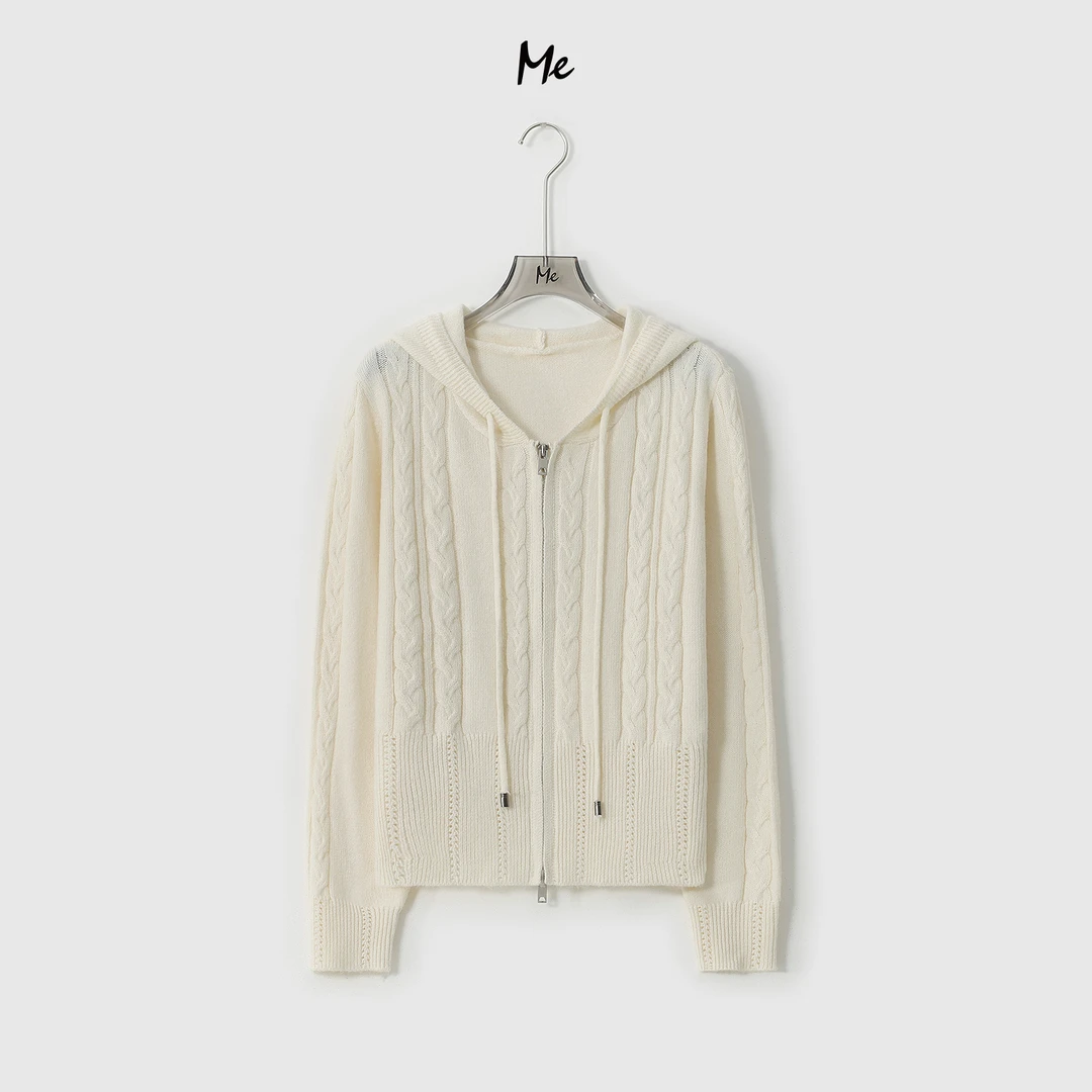 ME【麦穗小蛮腰】美利奴绵羊毛混纺超柔复古绞花时尚毛衣MESA3243