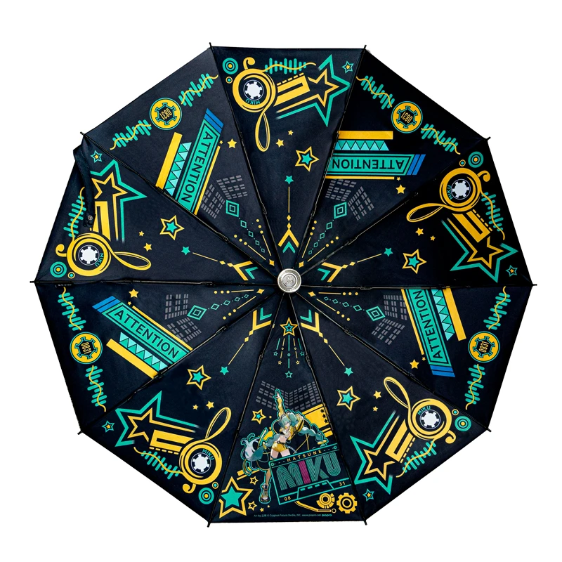 初音未来雨伞 Miku联名黑胶防晒自动伞 幸运石官方正版周边礼物