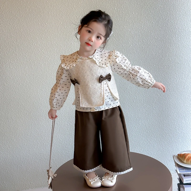 女童休闲套装春秋季时尚洋气2025新款儿童装女宝宝三件套修身韩版