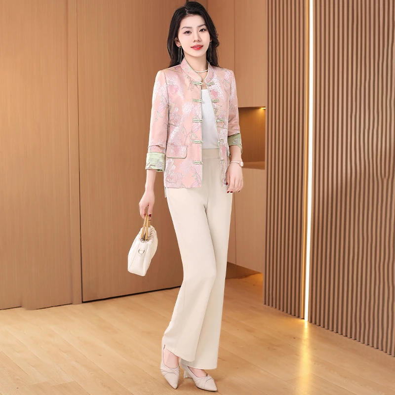 【外套+裤子】优雅新款气质时尚休闲收腰显瘦套裤17907