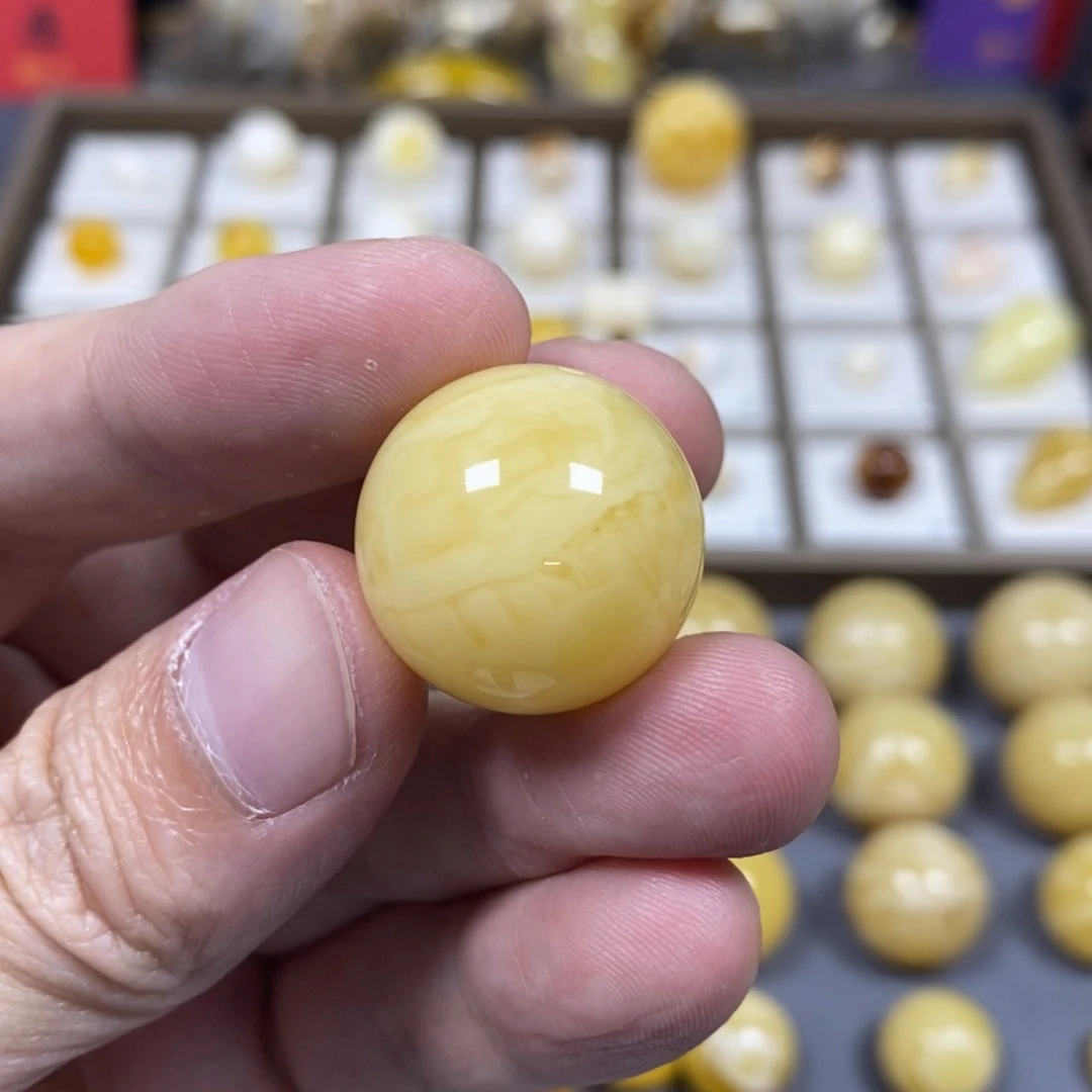 琥珀未镶嵌珠宝奇石22圆珠