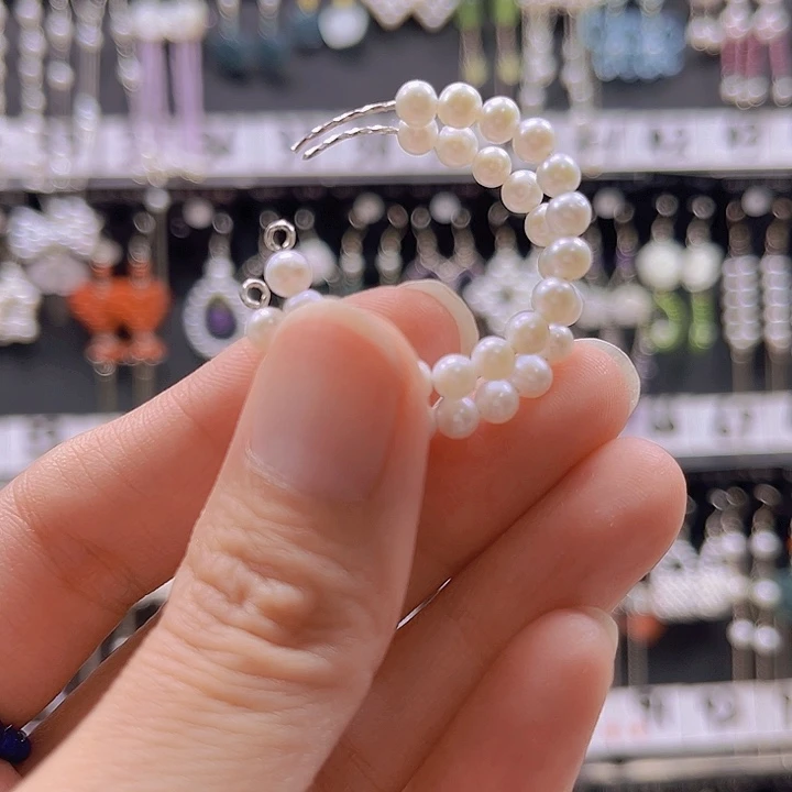 霜***七淡水珍珠耳饰银S925镶嵌