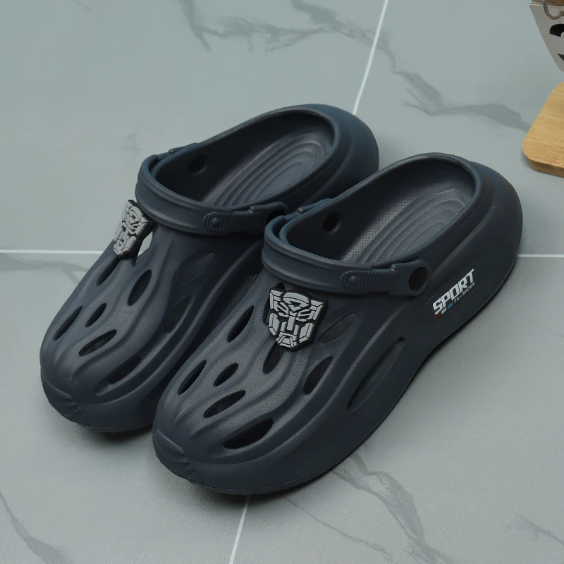 厚底洞洞鞋男士夏季透气外穿踩屎感防滑耐磨两用开车穿包头凉拖鞋