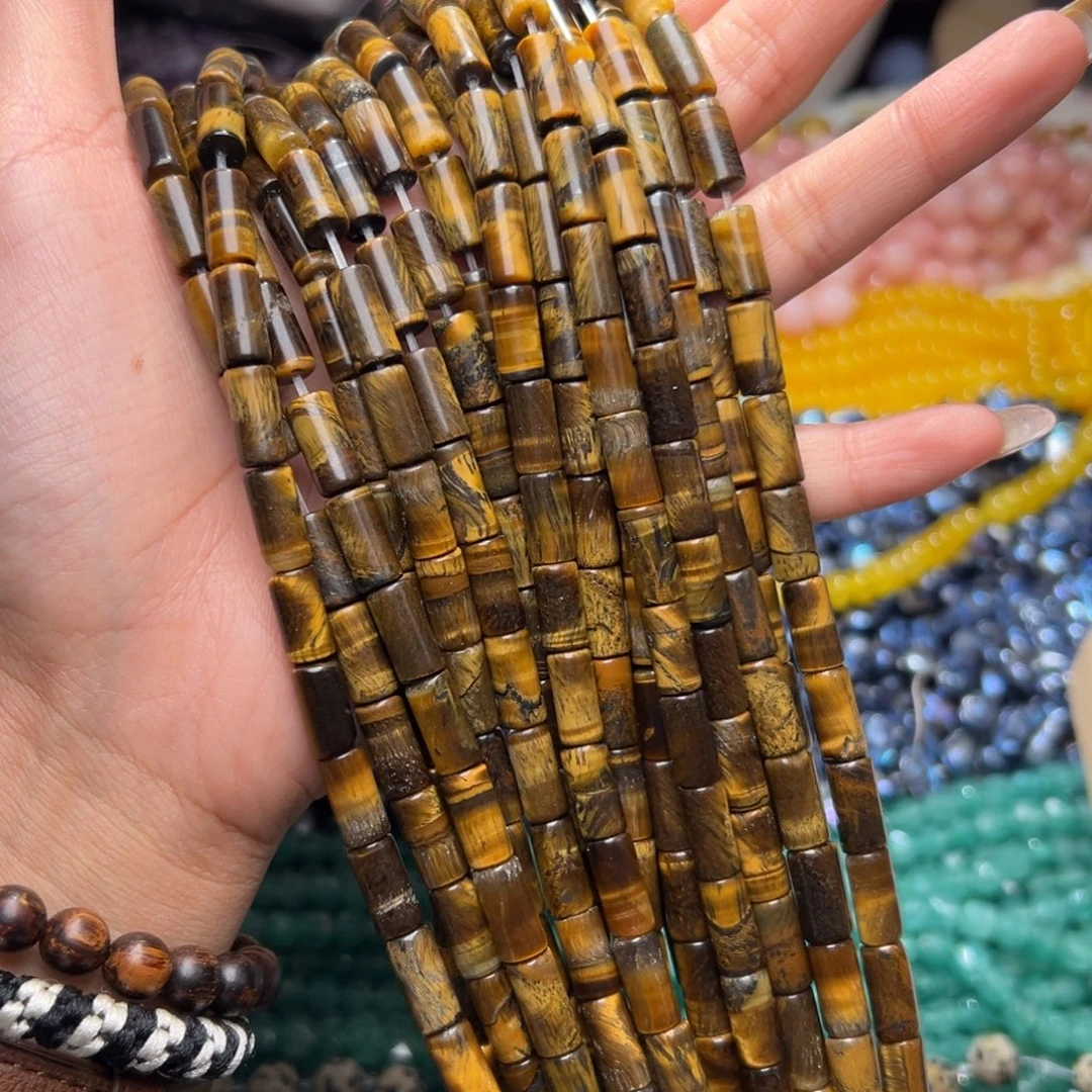 玛瑙/玉髓合金珠宝半成品I328/竹节虎眼石一条