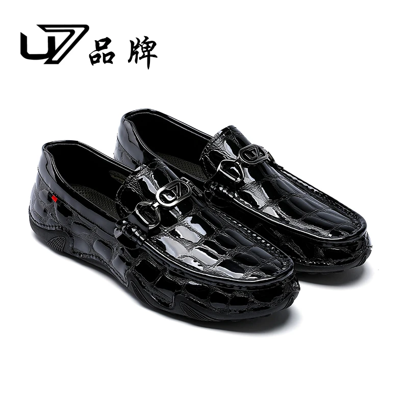 U7品牌男鞋 头层牛皮 2025新款潮流个性时尚百搭一脚蹬豆豆鞋