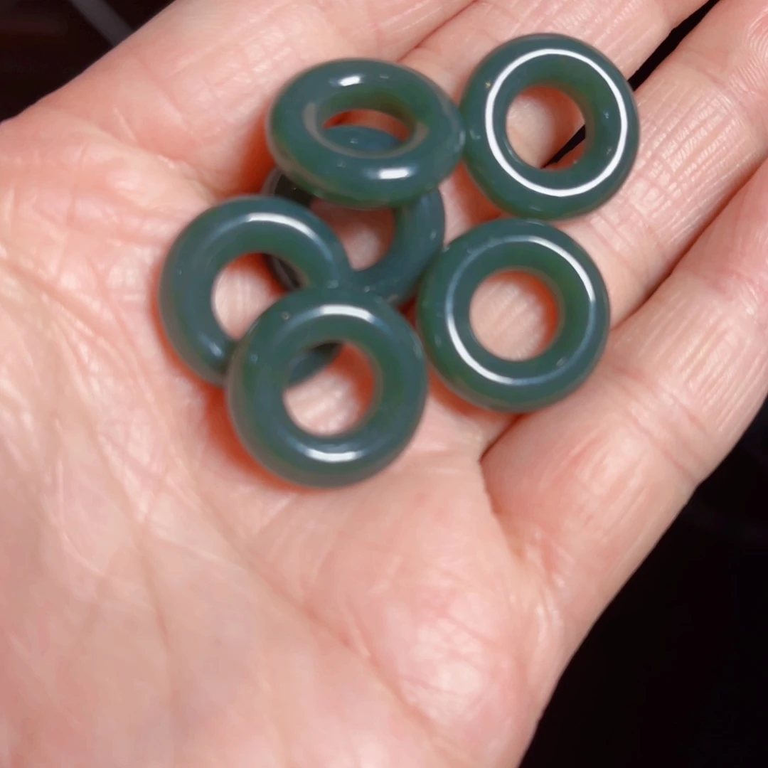 和田玉单珠未镶嵌碧***兰一图6个