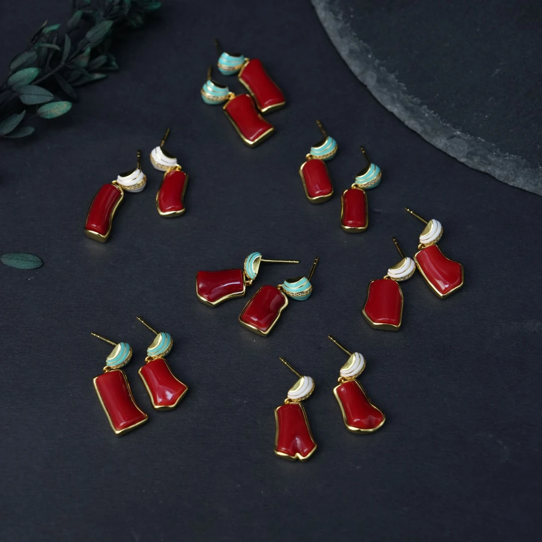 【琪琪专属】阿卡珊瑚耳坠-G5051WH-多样性发其一