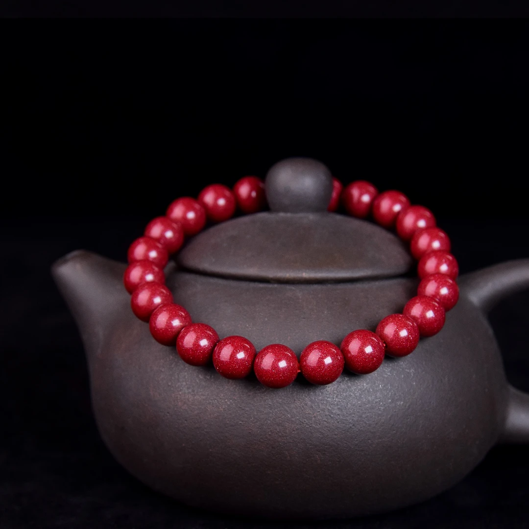 含辰砂工艺品  御品红朱砂（高含量紫金砂）8mm手串