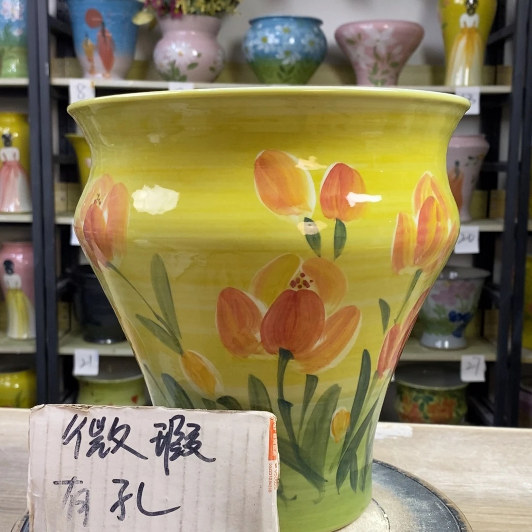 景德镇手工手绘陶瓷花盆