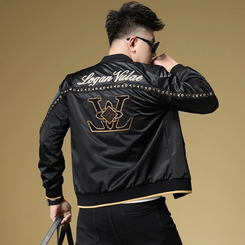LEROLEHAR欧美高端男士外套春秋新款潮牌刺绣夹克男装衣服棒球服