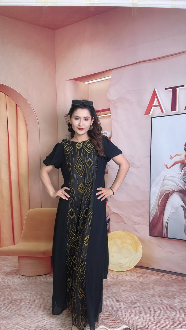 2025新款大码夏季民族风气质长款连衣裙蕾丝中式