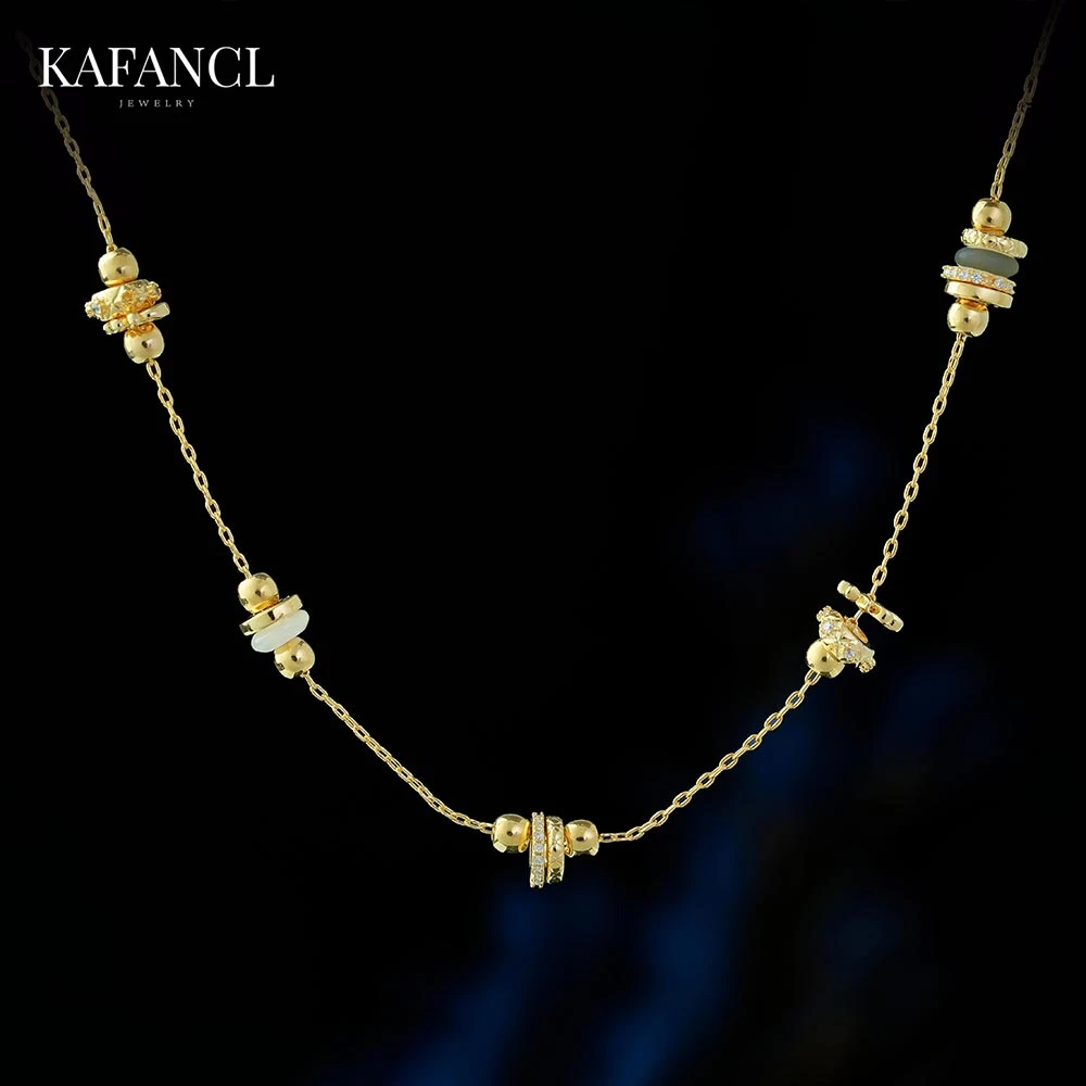 古埃及  镀K金 拼接链条项链  ZR-B649