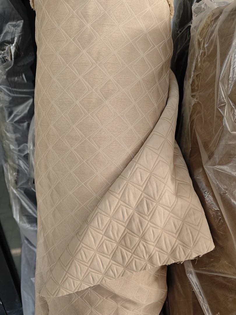 春秋棉袄格子提花方格立体外套布料加厚连衣裙套装夹克风衣面料