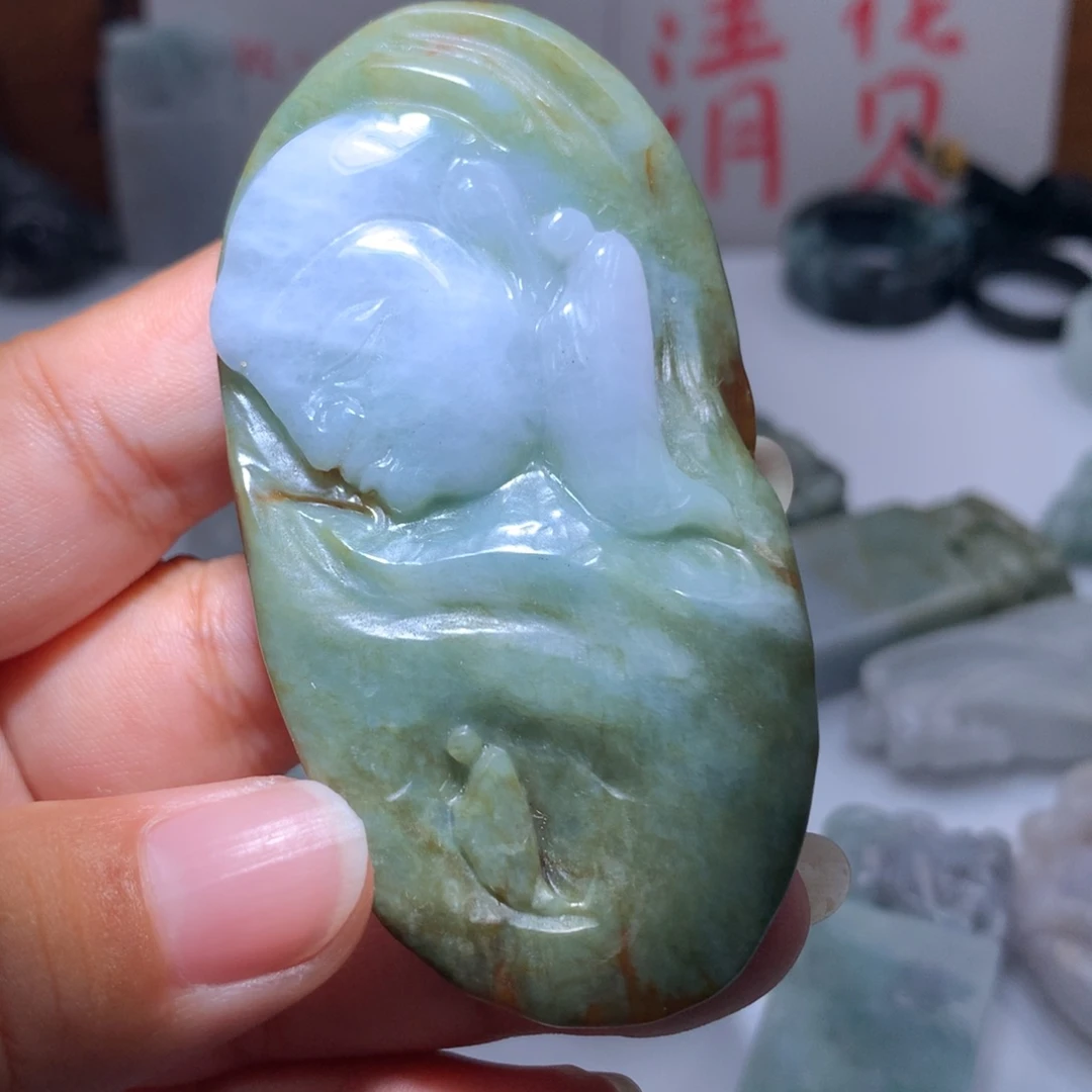 翡翠未镶嵌颈饰保真天然A货翡翠