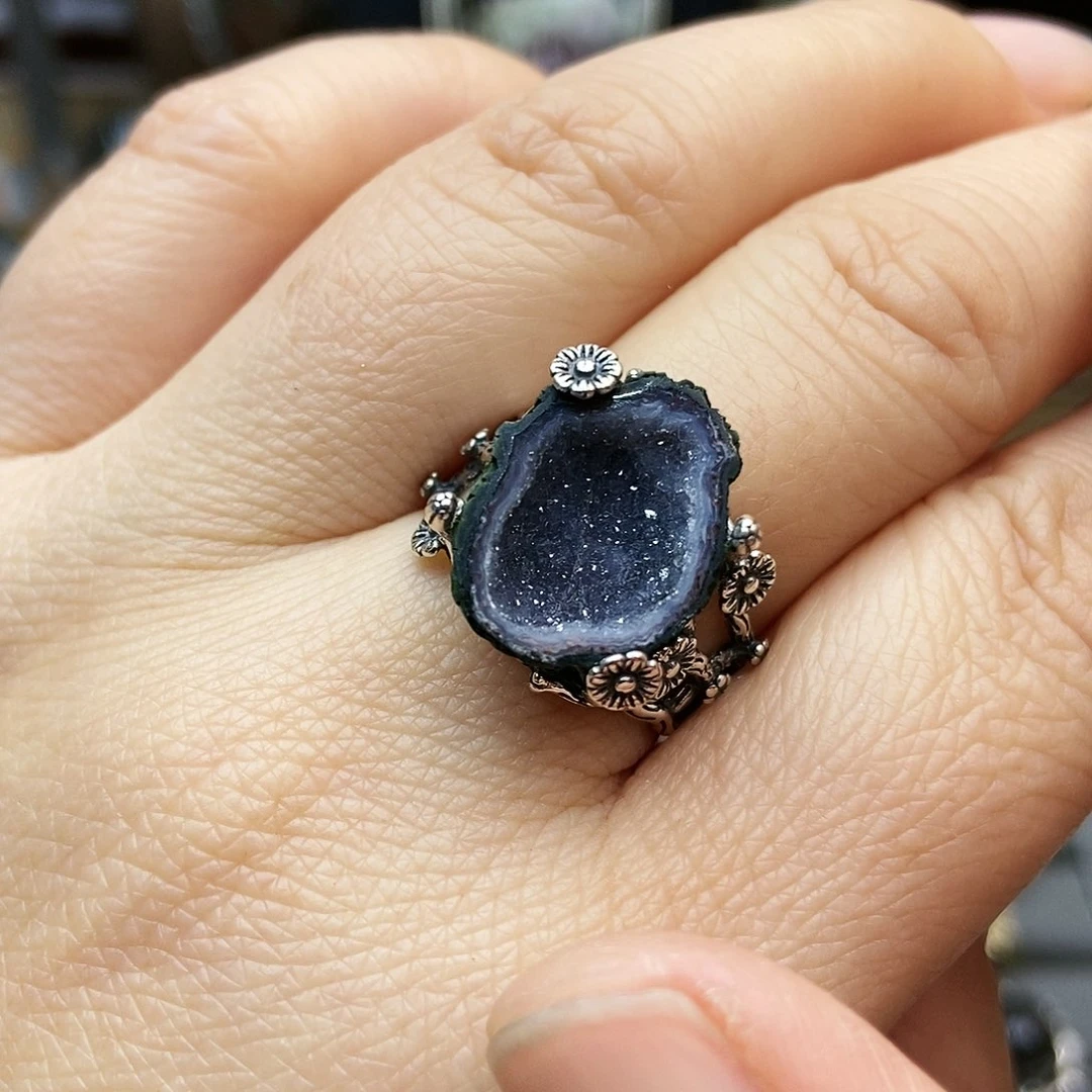 水晶戒指银S925镶嵌清****）水晶