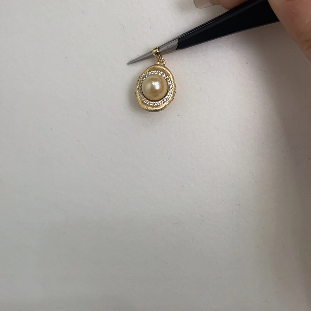 吊坠(不含链)银S925镶嵌海水珍珠