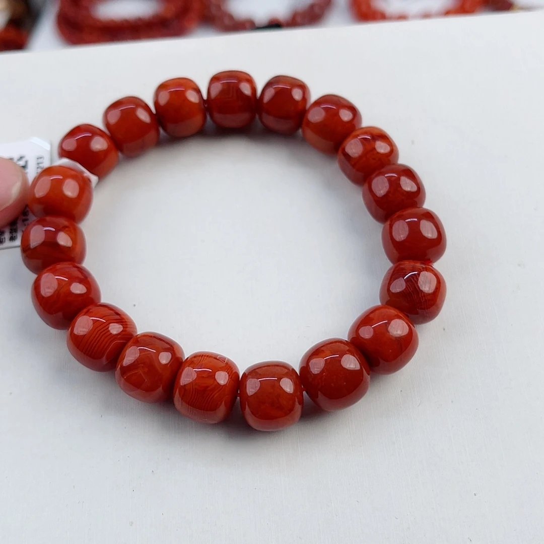 手串未镶嵌南红玛瑙瓦西牛血红典藏级老型单圈11mm