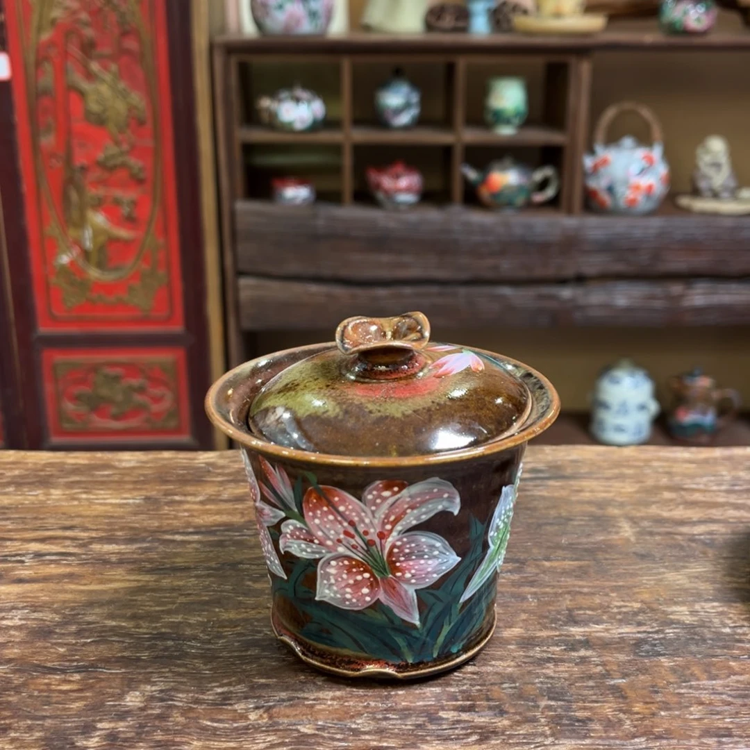 柴烧手工手绘陶瓷