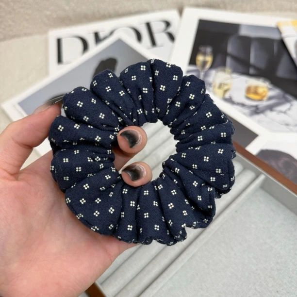 韩系复古碎花拼接大肠发圈女气质百搭头饰发绳