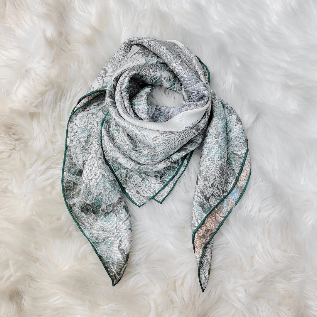 帝妃丝绸【半夏微凉】意罗绸90*90大方巾桑蚕丝真丝丝巾