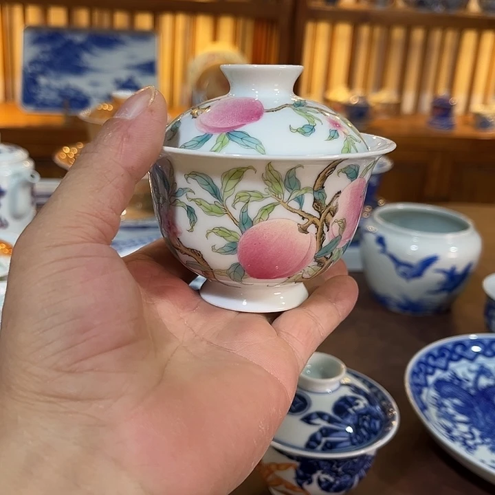 …***.錡镇堂手工手绘绘盖碗