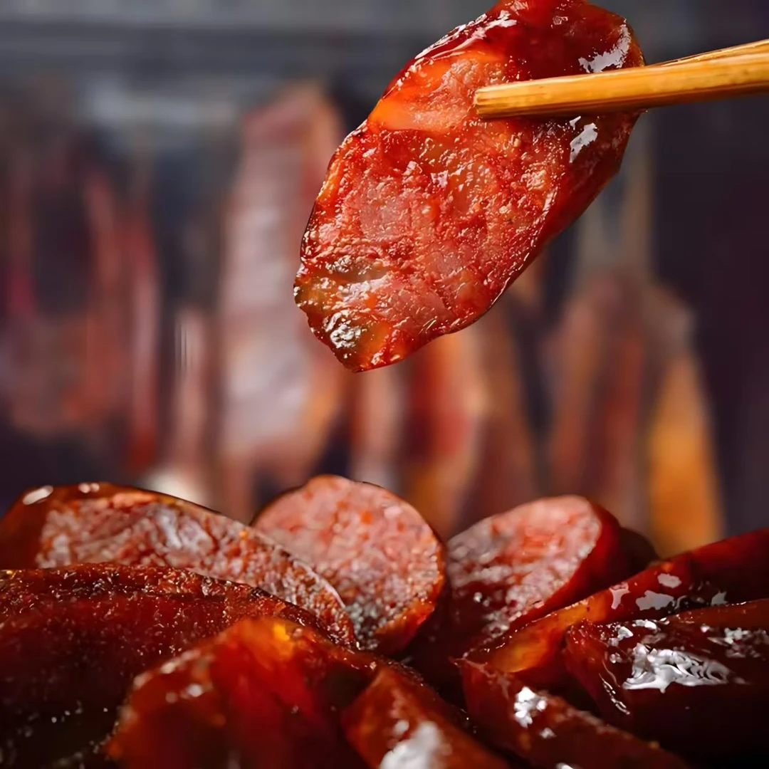 农家柴火烟熏香肠腊肉