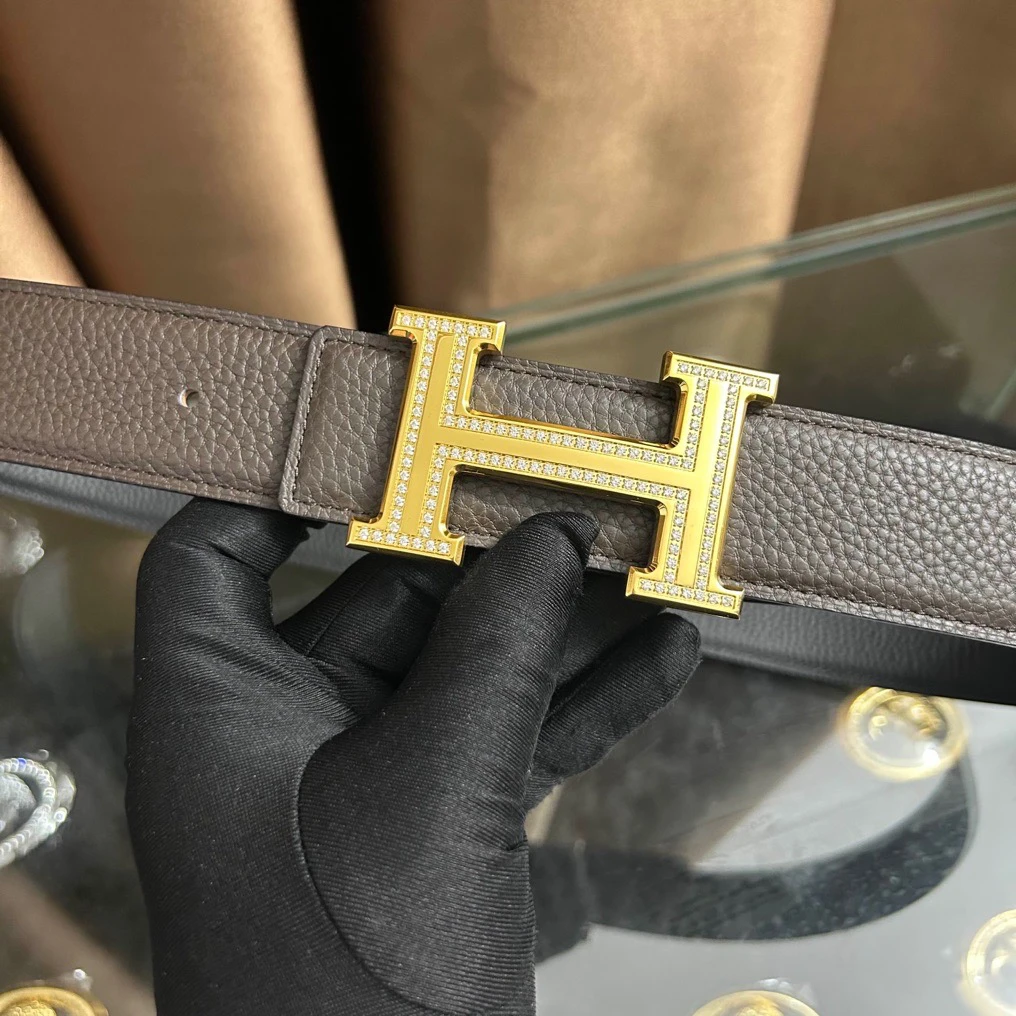 新款男女通用高档皮带休闲工字扣H扣牛皮腰带青中年商务情侣韩潮