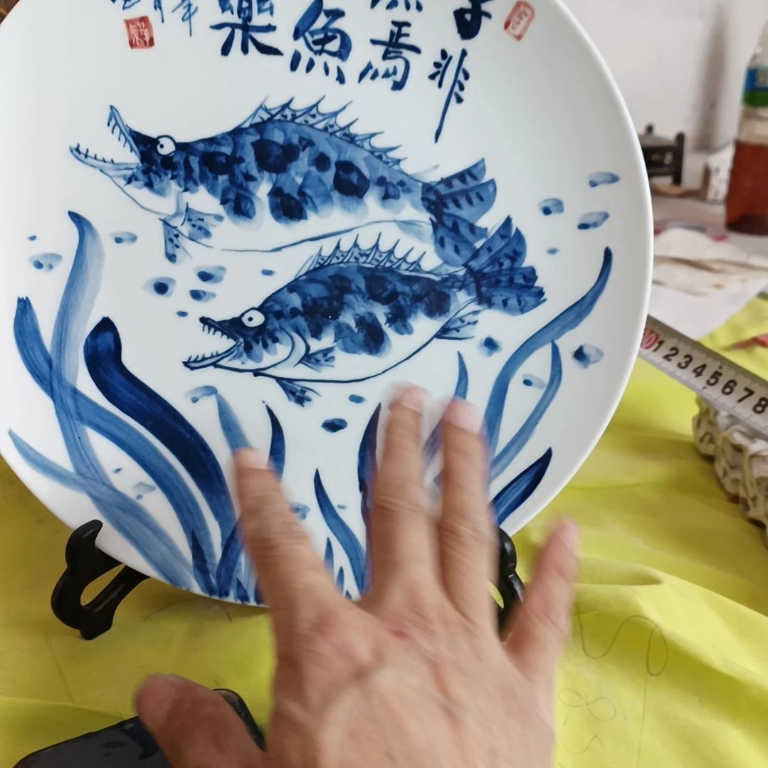 盘涛*景德镇手绘釉下彩手绘