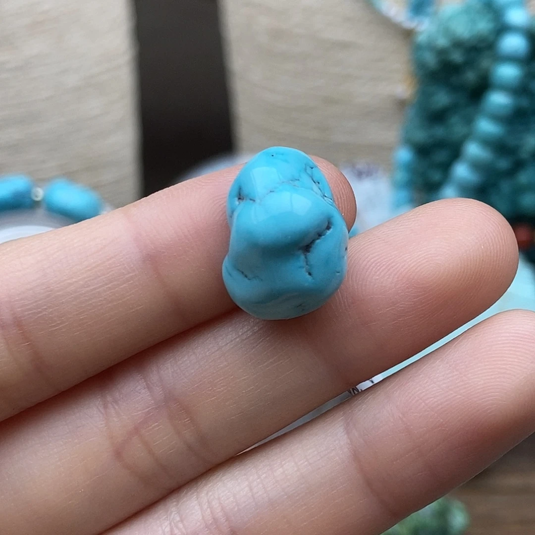 绿松石未镶嵌精品 瓷釉级蓝随行